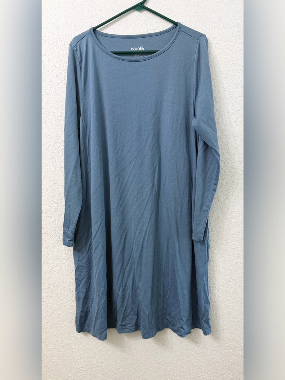 Wool& Rowena Long Sleeve Swing Dress Merino Wool - XL